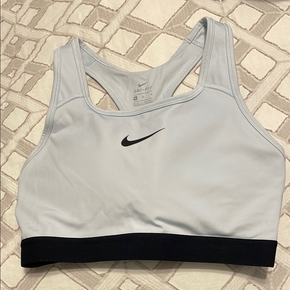 Nike Gray and Black Sports Bra Medium Support